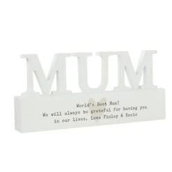 Personalised Free Text Heart Wooden Mum Ornament Plaque -PERSONALISE STORE p1011f77 4