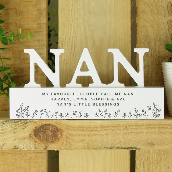 Personalised Floral Wooden Nan Ornament 3 Personalised Floral Wooden Nan Ornament - Image 3