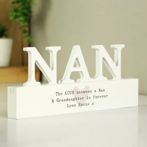 Personalised Free Text Heart Wooden Nan Ornament 1 Personalised Free Text Heart Wooden Nan Ornament
