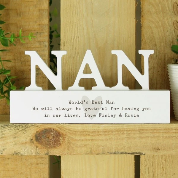 Personalised Free Text Heart Wooden Nan Ornament 2 Personalised Free Text Heart Wooden Nan Ornament - Image 2