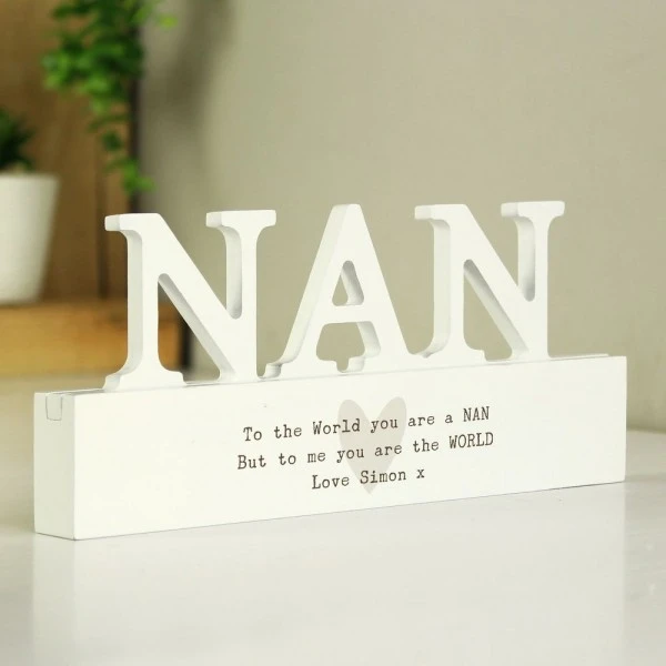 Personalised Free Text Heart Wooden Nan Ornament 3 Personalised Free Text Heart Wooden Nan Ornament - Image 3