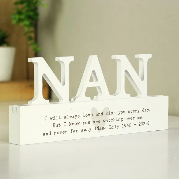 Personalised Free Text Heart Wooden Nan Ornament 4 Personalised Free Text Heart Wooden Nan Ornament - Image 4
