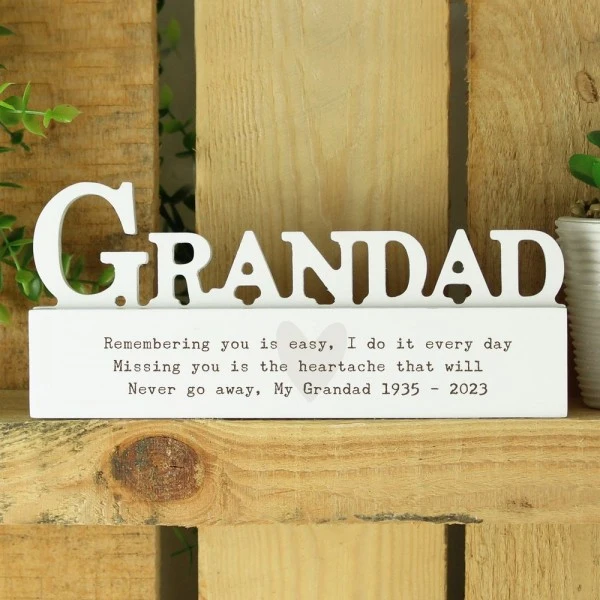 Personalised Free Text Heart Wooden Grandad Ornament 2 Personalised Free Text Heart Wooden Grandad Ornament - Image 2