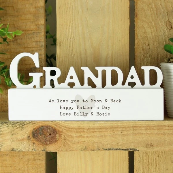 Personalised Free Text Heart Wooden Grandad Ornament 3 Personalised Free Text Heart Wooden Grandad Ornament - Image 3
