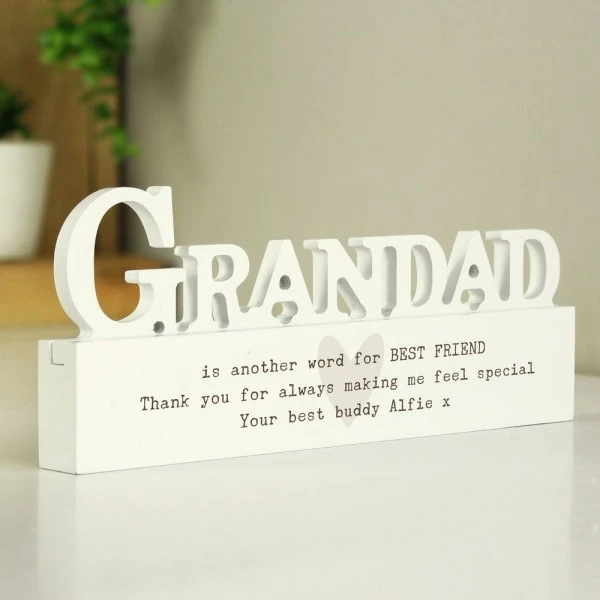 Personalised Free Text Heart Wooden Grandad Ornament 4 Personalised Free Text Heart Wooden Grandad Ornament - Image 4