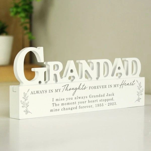 Personalised In Loving Memory Wooden Grandad Ornament 2 Personalised In Loving Memory Wooden Grandad Ornament - Image 2