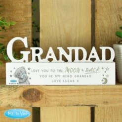 Personalised Me To You Moon And Back Wooden Grandad Ornament -PERSONALISE STORE p1011f88 2