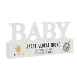 Personalised Scandi Safari Animals Wooden Baby Ornament -PERSONALISE STORE p1011f89 2