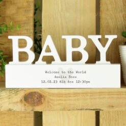 Personalised Free Text Heart Wooden Baby Ornament -PERSONALISE STORE p1011f90 2