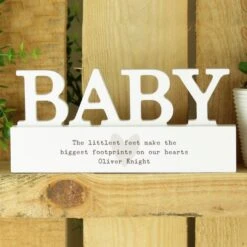 Personalised Free Text Heart Wooden Baby Ornament -PERSONALISE STORE p1011f90 3