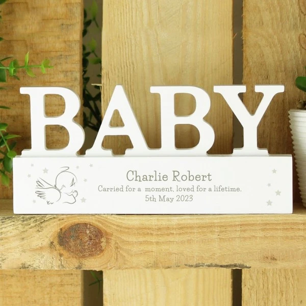 Personalised Memorial Wooden Baby Ornament 2 Personalised Memorial Wooden Baby Ornament - Image 2