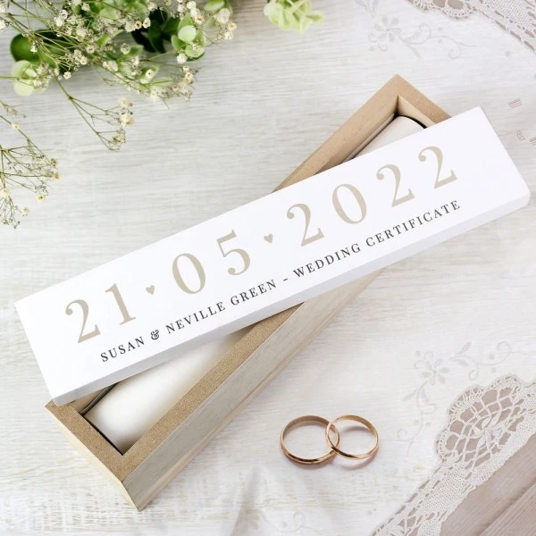Personalised Big Date Wooden Certificate Holder 1 Personalised Big Date Wooden Certificate Holder
