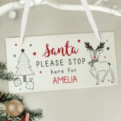 Personalised Rudolph Santa Please Stop Here Sign -PERSONALISE STORE p1011g11 2