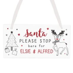 Personalised Rudolph Santa Please Stop Here Sign -PERSONALISE STORE p1011g11 3