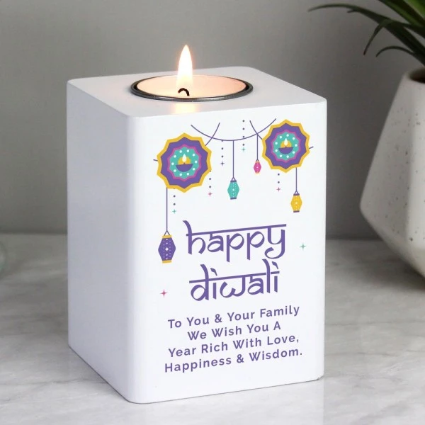 Personalised Diwali Wooden Tealight Holder 2 Personalised Diwali Wooden Tealight Holder - Image 2