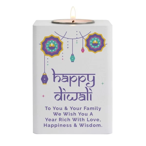Personalised Diwali Wooden Tealight Holder 5 Personalised Diwali Wooden Tealight Holder - Image 5