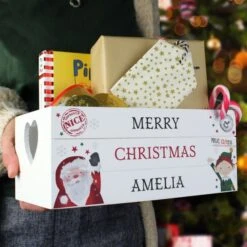 Personalised Christmas White Wooden Crate 7 Personalised Christmas White Wooden Crate -PERSONALISE STORE p1011g19 2