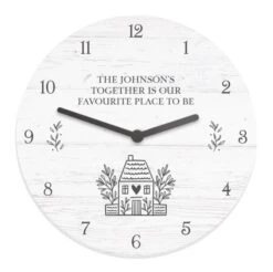 Personalised HOME Shabby Chic Wooden Clock -PERSONALISE STORE p1011g28 4