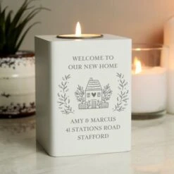 Personalised HOME Wooden Tealight Holder -PERSONALISE STORE p1011g29 5