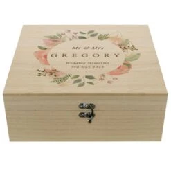 Personalised Floral Watercolour Wooden Keepsake Box 12 Personalised Floral Watercolour Wooden Keepsake Box -PERSONALISE STORE p1011g68 4