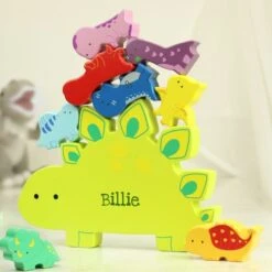 Personalised Name Only Wooden Dinosaur Stacker Toy -PERSONALISE STORE p1011g73 3
