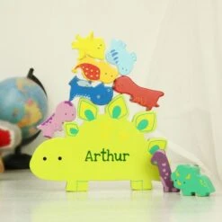 Personalised Name Only Wooden Dinosaur Stacker Toy -PERSONALISE STORE p1011g73 7
