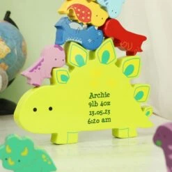 Personalised Free Text Wooden Dinosaur Stacker Toy 17 Personalised Free Text Wooden Dinosaur Stacker Toy -PERSONALISE STORE p1011g74 8