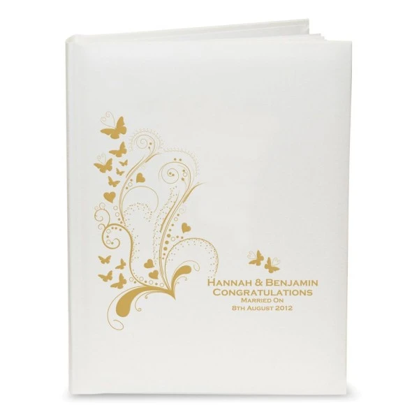 Personalised Gold Butterfly Swirl Traditional Photo Album 2 Personalised Gold Butterfly Swirl Traditional Photo Album - Image 2
