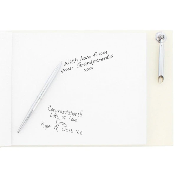 Personalised 25th Silver Anniversary Hardback Guest Book & Pen 6 Personalised 25th Silver Anniversary Hardback Guest Book & Pen - Image 6