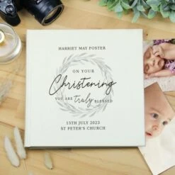 Personalised "Truly Blessed" Christening Square Photo Album -PERSONALISE STORE p1012a36 5