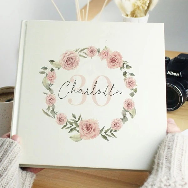 Personalised Floral Wreath Square Photo Album 7 Personalised Floral Wreath Square Photo Album - Image 7