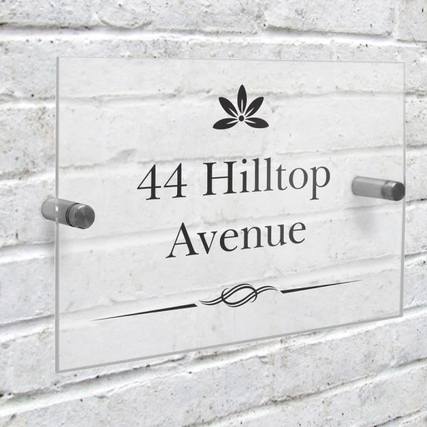 Personalised Decorative Swirl Acrylic House Sign 1 Personalised Decorative Swirl Acrylic House Sign