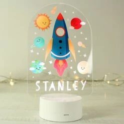 Personalised Space Rocket LED Colour Changing Night Light -PERSONALISE STORE p101394 3
