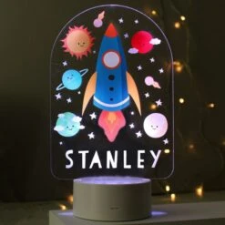 Personalised Space Rocket LED Colour Changing Night Light -PERSONALISE STORE p101394 5