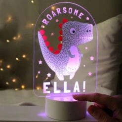Personalised Roarsome Dinosaur LED Colour Changing Night Light -PERSONALISE STORE p101395 2