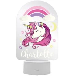 Personalised Pink Unicorn LED Colour Changing Night Light -PERSONALISE STORE p101398 4