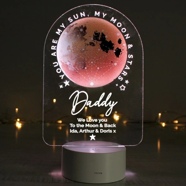 Personalised Sun Moon & Stars LED Colour Changing Night Light 1 Personalised Sun Moon & Stars LED Colour Changing Night Light