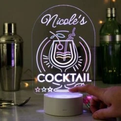 Personalised Cocktail LED Colour Changing Night Light -PERSONALISE STORE p1013a04 2