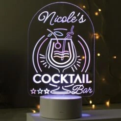Personalised Cocktail LED Colour Changing Night Light -PERSONALISE STORE p1013a04 5