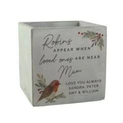 Personalised Robin Memorial Concrete Plant Pot -PERSONALISE STORE p1013a10 4
