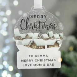 Personalised Christmas Home Acrylic Snowglobe Decoration -PERSONALISE STORE p1013a13 3