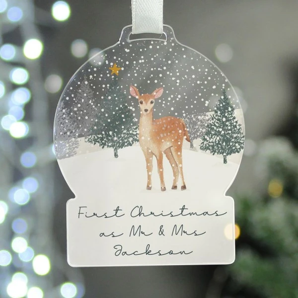 Personalised A Winter's Night Acrylic Snowglobe Decoration 7 Personalised A Winter's Night Acrylic Snowglobe Decoration - Image 7