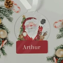 Personalised Santa Acrylic Snowglobe Decoration -PERSONALISE STORE p1013a17 2