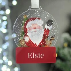 Personalised Santa Acrylic Snowglobe Decoration -PERSONALISE STORE p1013a17 3