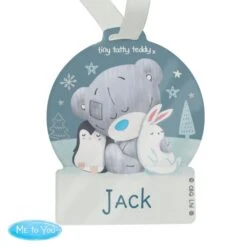 Personalised Winter Explorer Tiny Tatty Teddy Acrylic Snow Globe Decoration -PERSONALISE STORE p1013a31 3
