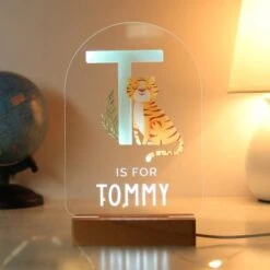 Personalised Animal Alphabet Wooden Based LED Light -PERSONALISE STORE p1013a50 4