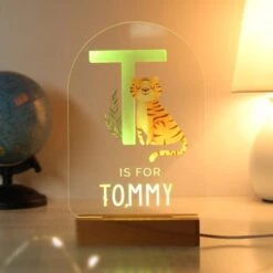 Personalised Animal Alphabet Wooden Based LED Light -PERSONALISE STORE p1013a50 8