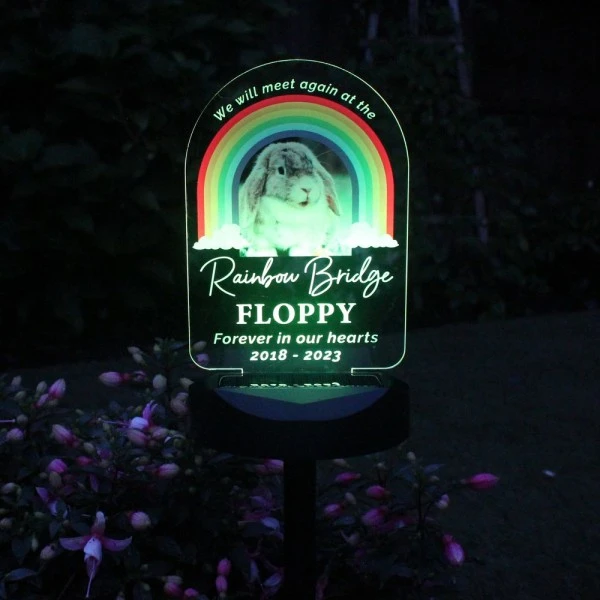 Personalised Rainbow Bridge Pet Memorial Outdoor Solar Light 2 Personalised Rainbow Bridge Pet Memorial Outdoor Solar Light - Image 2