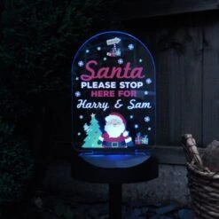 Personalised Santa Stop Here Outdoor Solar Light -PERSONALISE STORE p1013a56 3