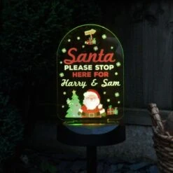 Personalised Santa Stop Here Outdoor Solar Light -PERSONALISE STORE p1013a56 5